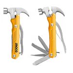 INGCO Multipurpose Tool Kit, 12 in 1 Multitool, Multi-Function Hammer, Survival Tools Small Hammer Multitool Hatchet Survival Gear, Gifts for Men, Women, Dad, Husband