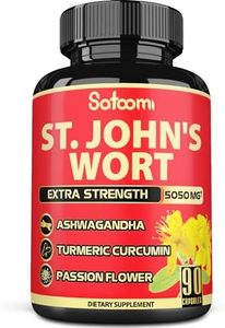 St. John's Wort Capsules Extract Supplement - *3 Month Supply* - 6 Herbs Equivalent 5050 mg - Emotional Balance, Joyful Mood & Stress Response Support - 1 Pack 90 Veggie Capsule