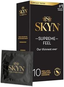 SKYN Supreme Feel Non-Latex Condoms - 10 Count – Ultra-Thin & Pre-Lubricated for a Natural, Smooth Fit