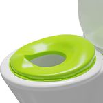 TechHark Baby Potty Training Toilet Seat For Boys And Girls Kids, Non-Slip With Splash Guard, Fits Round & Oval Toilets, Free Includes Storage Hook (Green), Plastic, 1 Count