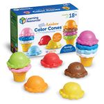 Learning Resources Smart Snacks Rainbow Color Cones - 12 Pieces, Ages 18+ months Toddler Pretend Play Toys, Fine Motor Skills Toys, Preschool Learning Toys