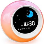 iHoo Toddlers Sleep Training Clock, Kids Alarm Clock with Night Light & Nap Timer, Ok to Wake Clock Gift for 2-9 Years Girls Boys White
