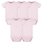 Gerber unisex-baby 5 Pack Onesies Multi-packs Bundle Interlock 180 Gsm, Light Pink, 0-3 Months