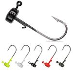 20pcs Ned Rig Jig Heads, Mushroom Head Jig Hooks for Soft Lures Finesse Shroom Ned Rig Baits Hooks Freshwater Saltwater Weedless Jigheads Fishing Hooks 1/10oz 1/8oz 1/6oz (1/6oz (4.6g) - 20pcs)