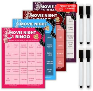 XOXO Parents Movie Night Bingo Cards, Reusable Game for Adults & Kids