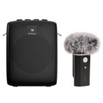 WinBridge Wireless Voice Amplifier – Bluetooth Lapel Microphone with Speaker, Windproof Foam Compact & Portable, Clip-On Mic, Mini Megaphone for Teachers Presenters, Tour Guides,15W WB006