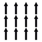 LiteMark 10 Inch Permanent Black Narrow Arrow Decal Stickers for Floors, Walls, and Steps - Pack of 12