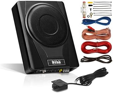 BOSS Audio Systems BASS8K 8 Inch Powered Under Seat Car Subwoofer Amplifer Wiring Kit - 800 Watts Max, Single 2.6 Ohm, Voice Coil, Built in Amp