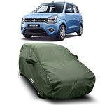 CREEPERS Car Cover for Maruti Suzuki WagonR 1.0 Dust Proof - Water Proof Car Body Cover (Life Time Mehandi with Mirror)
