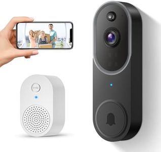 SUNNYJANE 1080P Smart Video Doorbell Camera Wireless with Ring Chime, AI Human Detection and Instant Alerts, Night Vision, Battery Powered, Cloud Storage, 2.4G WiFi, Home Security System (White)