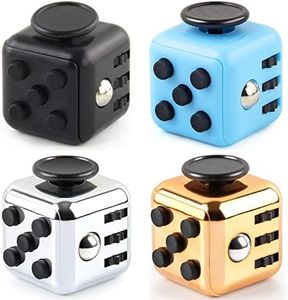 Steemjoey 4 Piezas Cubo Antiestres Juguete Antiestrés Stress Cube Niños Adultos, Juguetes Antiestres con 6 Módulos Relajantes - Cube Toys Juguetes para Adultos Adolescentes y Niños