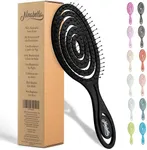 Ninabella Organic Detangling Hair Brush for Women, Men & Children - Does not Pull on Hair - Hair Straightening Brushes for Straight, Curly & Wet Hair - Unique Spiral Hairbrush