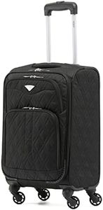 Flight Knight Lightweight 4 Wheel 800D Soft Case Quilted Suitcase Robust Anti Crack Cabin Carry On Hand Luggage Approved for Over 100 Airlines Including easyJet, BA & Many More!