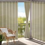 HIPPO 230 GSM Outdoor Sun Blocking Balcony Tab-Top Curtains Sun & UV Protection, Light Filtering 4.5FTX9FT Long Door Curtain (Sahara-Sand)
