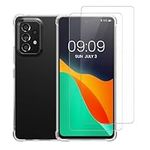 kalibri Case Compatible with Samsung Galaxy A53 5G Cover - Soft Smartphone Case - with 2X Tempered Glass Screen Protectors - Transparent