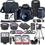 Canon EOS Rebel T6 DSLR Camera Bundle Canon EF-S 18-55mm f/3.5-5.6 is II Lens + Canon EF 75-300mm f/4-5.6 III Lens + 2pc SanDisk 32GB Memory Cards + Accessory Kit