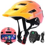 Kids Bike Helmet for Boys Girls: Adjustable Skateboard Helmet with Light for Scooter Mountain Bicycle Cycling Roller Skating | Protective Safety Kids Helmets Ages 5-8 8-14 Years Old Child Youth Yellow