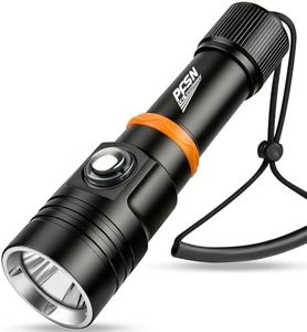 Scuba Dive Light Diving Flashlight - PFSN High Lumens Underwater Flashlight IPX68 Waterproof, Rechargeable Dive Torch, Long Throw Diving Lamp Narrow Beam Best for Diver Submersible Caving, Snorkeling