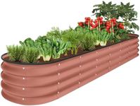 Best Choice Products 8x2x1ft Outdoor Metal Raised Garden Bed, Oval Deep Root Planter Box for Vegetables, Flowers, Herbs, and Succulents w/ 108 Gallon Capacity - Terracotta