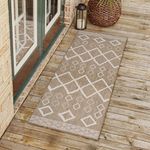 Adiva Rugs Outdoor Indoor Area Rug, Weather Resistant, Easy to Clean, Stain Resistant Floor Mat for Dining Room, Backyard, Deck, Patio (Wooden, 2'6" x 7')