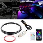 Goodream Interior Car Ambient Lighting Kit, 43.3 Inches Dreamcolor USB LED Ultrathin Acrylic Strip Lights Neon Accessories for Cars Truck SUV Center Console Dashboard with APP&Remote Control