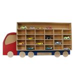 Kidoz Wooden Car Parking Station for Girls & Boys- Enhance Motor Skills Learning Toy Car Hanging Storage for Toddler, Wooden (Red, Large)