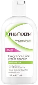 Phisoderm Fragrance Free Cream Cleanser For Sensitive Skin 6 oz (Pack of 4)