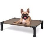 Heeyoo Elevated Dog Bed, Cooling Raised Pet Cot with Chew Proof Washable Breathable Mesh and Metal Frame, Portable Dog Cot Bed with No-Slip Feet for Outdoor or Indoor Use