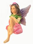 GlitZGlam Emma the Sitting Garden Fairy – an Miniature Fairy Statue for Your Fairy Garden