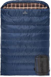 TETON Sports Mammoth Queen Double Sleeping Bag – Warm Camping Bag, Blue