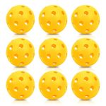 9 Pack Plastic Baseballs Practice Balls Hollow Softball Training Balls Lightweight Batting Practice Balls Plastic Softballs for Hitting Indoor Outdoor (Yellow,9pcs)