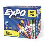 EXPO Low-Odor Dry Erase Markers, Chisel Tip, 36 Pack