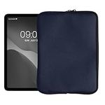 kwmobile Case Compatible with 9,7"-11" Tablet Cover - Tablet Sleeve - Protective Canvas 25.6 x 18.1 cm - Dark Blue