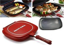 MICRONE Happycall Nonstick Foldable Double Sided Multi Purpose Frying Grill Pan (Aluminium, Non-Stick)