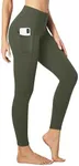 Heathyoga Women's Yoga Pants Leggings with Pockets for Women High Waist Yoga Pants with Pockets Workout Leggings Tights Olive Green