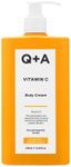 Q+A Vitamin C Body Cream, for hydrating body care with ingredients that promote moisturization by mirroring the makeup of your skin, brighten skin, even out skin tone, and boost Collagen, 250ml