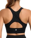 RUNNING GIRL Sports Bras for Women,Racerback High Impact Sports Bra Workout Crop Tops High Support Running Bra(WX3039 Black,L)