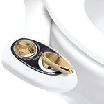 BOSS BIDET BOLD Toilet Attachment | Cleans Your Rear | Dual Nozzle | Self Cleaning Sprayer Feature | Comes with Everything needed | Attaches in 15 minutes | One Year Warranty | White & Gold