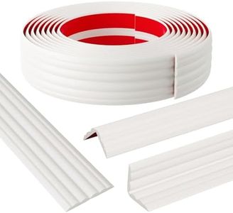 Elvone Wall Corner Protector & Edge Guard，Peel and Stick Wall Trim Moulding Inside & Outside Corner Molding Trim Caulk Strip, Self Adhesive Trim for Wall Edge,Ceiling,Countertop, 2.36” W x40’ L, White