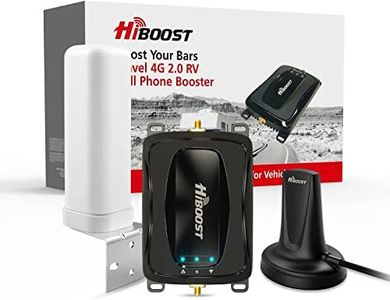 HiBoost RV Cell Phone Booster Kit 4G 5G LTE Signal Boost for All U.S. Carriers Verizon AT&T T-Mobile |Omni-Directional Roof Antenna| APP Control Vehicle Camper Cell Phone Booster for RV FCC Approved