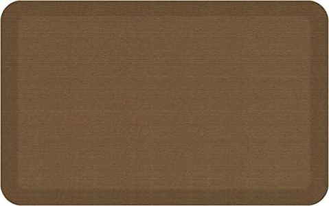 NewLife by GelPro Anti-Fatigue Designer Comfort Kitchen Floor Mat, 20x32”, Grasscloth Khaki Stain Resistant Surface with 3/4” Thick Ergo-foam Core for Health and Wellness