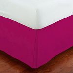 (Full, Pink) - Fancy Collection Full Size Easy Care Tailored Microfiber 36cm Bed Skirt Solid Hot Pink