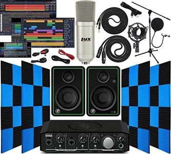 Mackie Onyx Producer 2-2 Audio/Midi interface With Software Bundle with CR3-X Pair Studio Monitors, 24 Pack Acoustic Soundproof Studio Foam Wedges Sound Insulation Panels