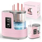 3-in-1 Makeup Brush Cleaner Machine and Dryer with Drying & UV Care Function for Travel Home Use, Electric Makeup Brush Cleaner for Makeup Lovers & Professionals (Pink)