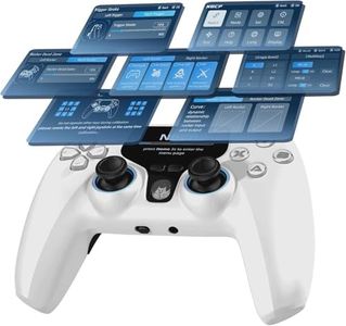 NBCP Interactive Screen Wireless Gaming Controller for PC/Switch/iOS/Android/PS3, Dual Macro Back Buttons, Tri-Mode, Hall Effect Stick & Trigger, Adjustable Vibration, 3.5mm Jack (White)