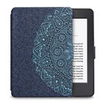 WALNEW Case for Kindle Paperwhite Prior to 2018(Model No.EY21 or DP75SDI) - PU Leather Case Smart Protective Cover Only Fits Old Generation Kindle Paperwhite Prior to 2018, Blue Flower