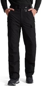 FREE SOLDIER Men's Waterproof Snow Ski Pants (Black XX-Large(46-48)/32L)