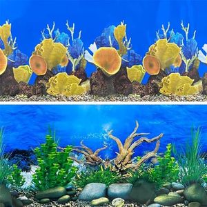 XCNO Aquarium Background Seabed Coral Rock Water Plants Fish Tank Backdrop 10 20 Gallon Fish Tank Background for Aquarium