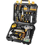 DEKOPRO 126 Piece Power Tool Combo Kits with 8V Cordless Drill, 10MM 3/8'' Keyless Chuck, Professional Household Home Tool Kit Set, DIY Hand Tool Kits for Garden Office House Repair