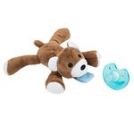 Dummy Pacifier Baby Soother, Dummies for Babies - Detachable Newborn Essentials - Portable Comforter Soothie - Stuffed Animal Plush Toy for 3-36 Months - Teething Dummie for Boys & Girls (Bear)